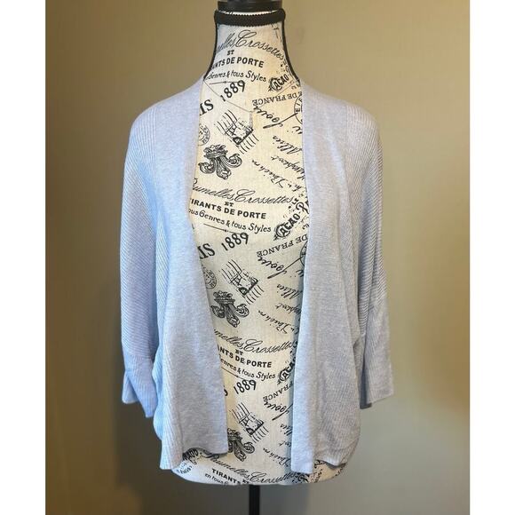 Lululemon Boxy Cashlu knit cashmere cardigan sweater wrap M/L Pastel Blue Preppy - Picture 1 of 5